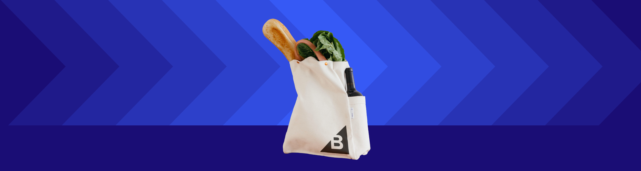 Article header grocery bag arrow