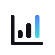 Icon analytics v3 black blue gradient