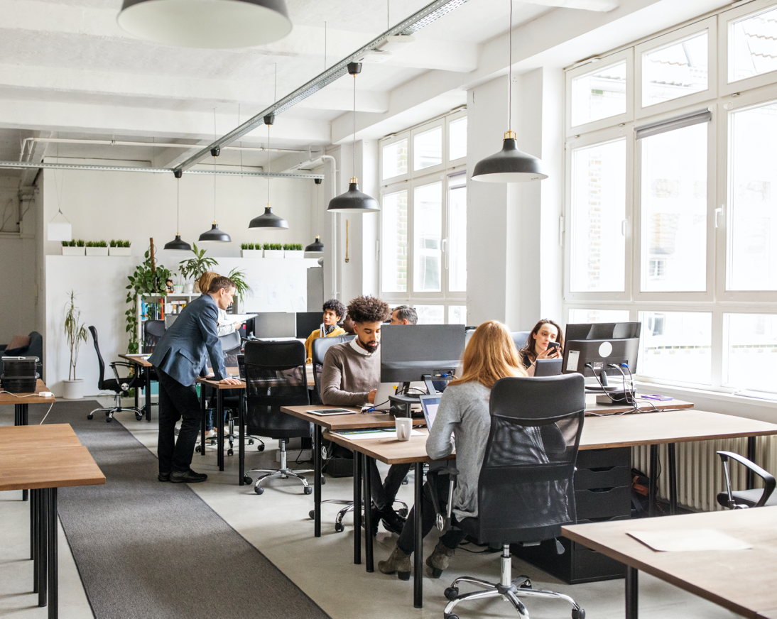 Stock photo people office desks generic